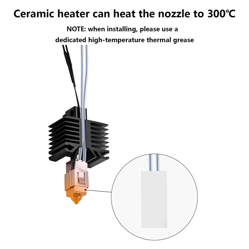 2 Pack Ceramic Heater & Thermistor Kit for Bambu Lab