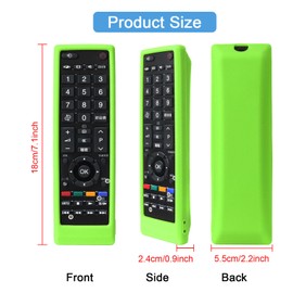 CHUNGHOP Luminous Green Remote Case for Toshiba CT-90326, Glow in Dark, Silicone, Shockproof, Easy to Find at Night