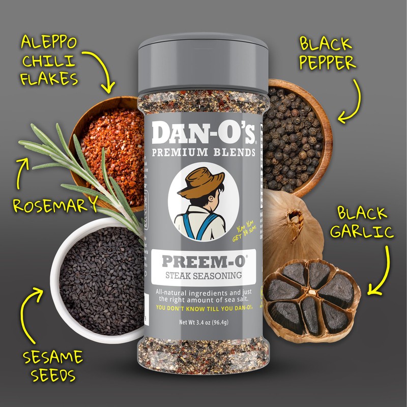 Dan-O's 4 Bottle Seasoning Set, Small Bottles, 4 Pack, Includes