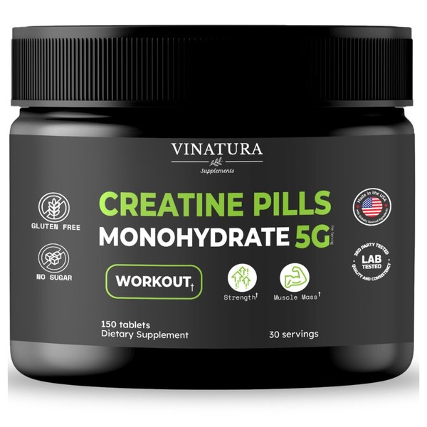 VINATURA VINATURA Creatine Monohydrate Pills 5g - creatine Tablets, creatine