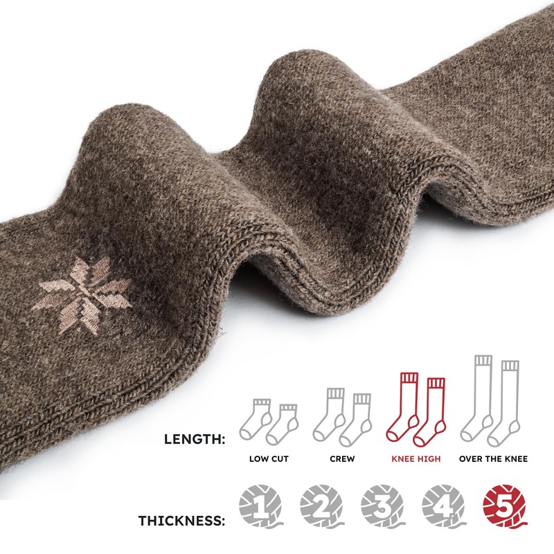 NORDIC Socks 2 Pairs - Premium 70% Merino Wool, Thermal