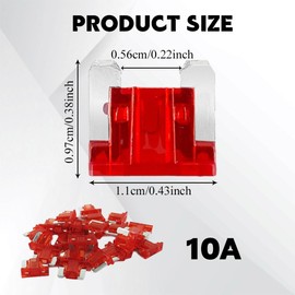 HQRNYP 25PCS 10 Amp Low Profile Mini Car Fuses, Automotive Fuse, Standard Mini Low Profile Blade Automotive Fuse, Car Accessories Short Circuit Protection Car Fuses Fit for Car Motorcycle Truck (10A)