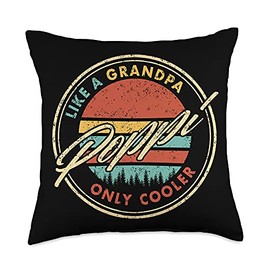 Gifts For Poppi Poppi: Like A Grandpa Only Cooler Throw Pillow, 18x18, Multicolor