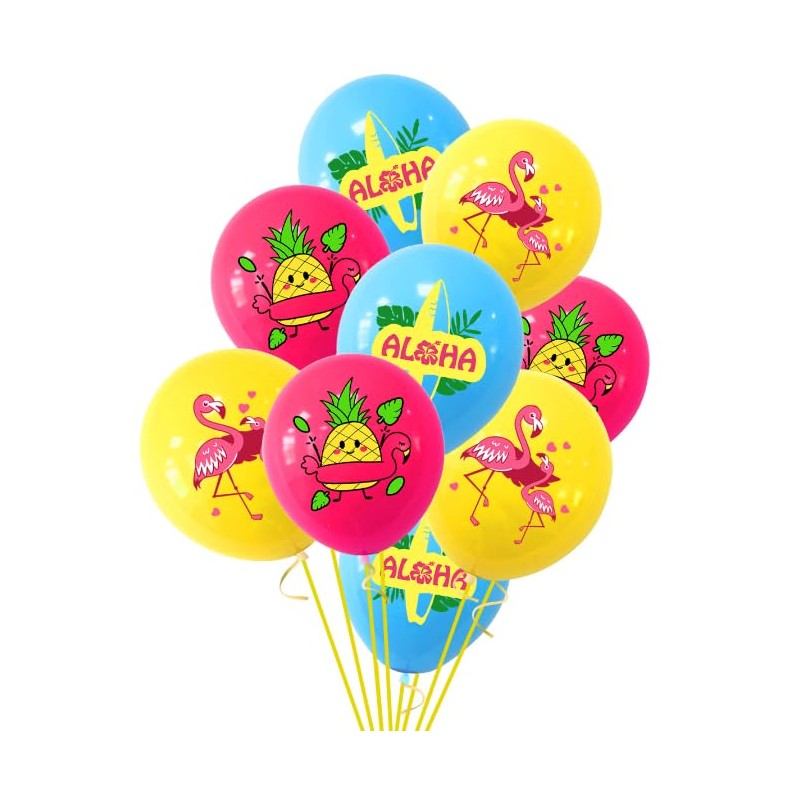 Generic ALOHA Hawaii Tropical Bunting Banner Hawaiian Balloons Cupcake Toppers