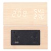 LED Digital Alarm Clock Multipurpose Wooden Clock with Voice Control