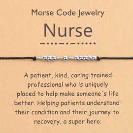PLITI Nurse Bracelet Nursing School Graduation Gift Nurse Appreciation Jewelry Nurse Inspirational Morse Code Bangle For Family Friend (nurse morse bg)