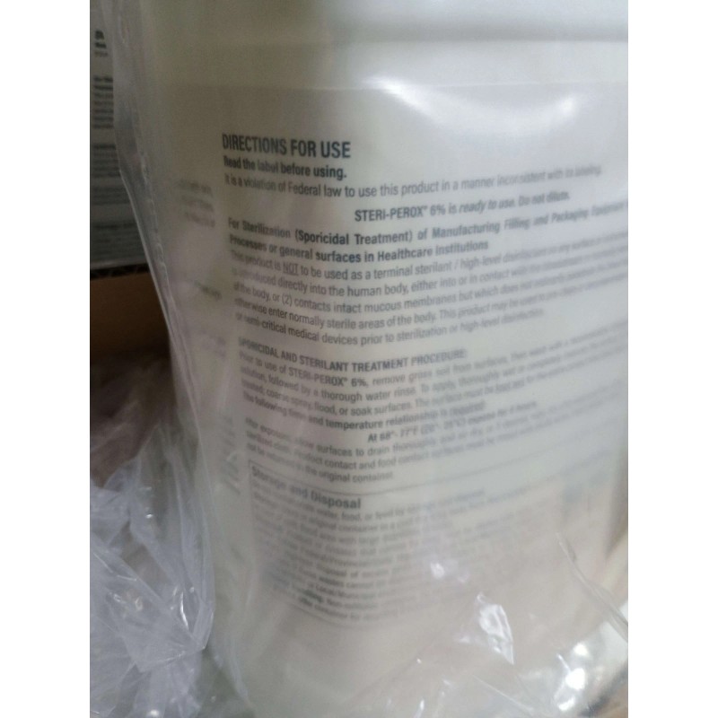 STERI-PROX STERI-PEROX Hydrogen Peroxide 6% Sterilant 4-1 Gallon Plastic Bottles