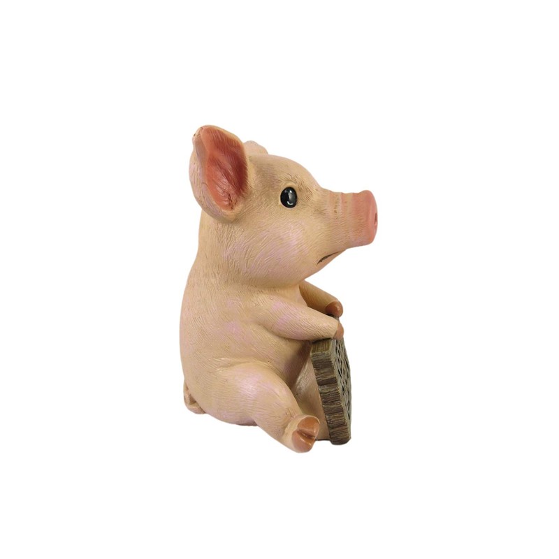 DWK Pig Toilet Tank Decorative Figurine | Pig Bathroom Sign