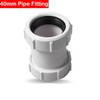 1 Piece 40mm Drain Pipe Connector Straight Pipe Compression Connector