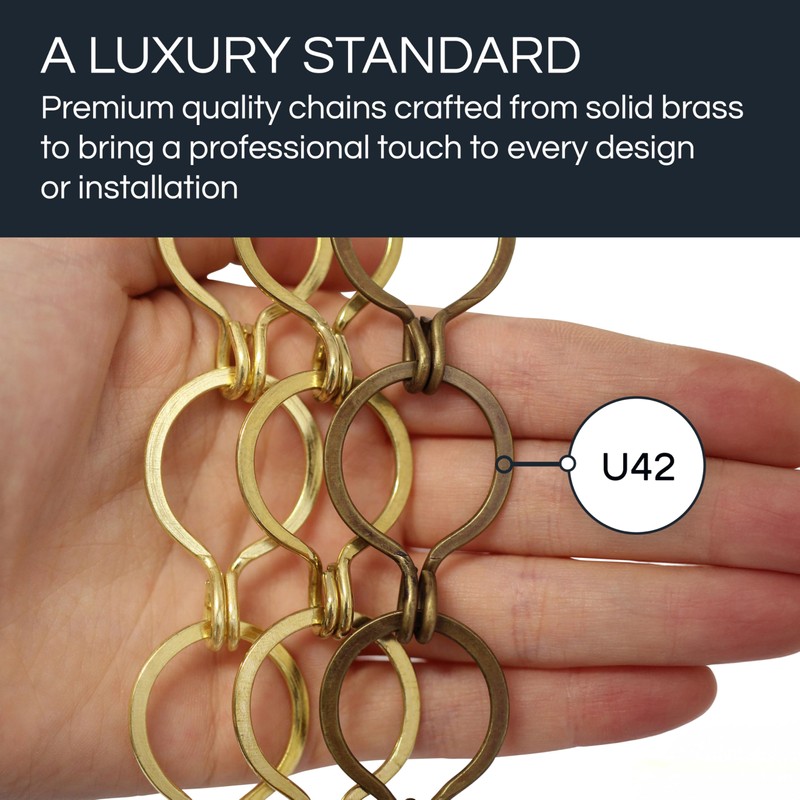 RCH Hardware CH-04R-SN Brass Chandelier Chain, Satin Nickel (1 Foot)