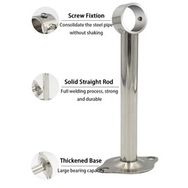 Mdurian 4 pieces curtain rod bracket, stainless steel wall bracket, ceiling mount, curtains, wall mounting, shower curtain, hanging rod, pipe pole support support