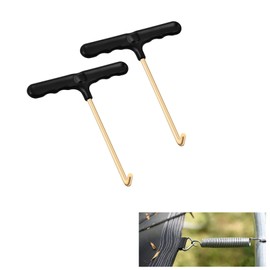 SHENLONG 2 Pack Trampoline Spring Pull Tool Kit Parts, T-Hook Tent Peg Puller, Trampoline Spring Tool Puller Hook, Trampoline Peg Puller with Plastic Handle for Jumping Trampoline Spring Installation