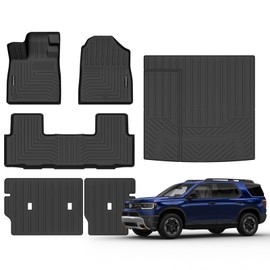Floor Mats for 2026 Honda Passport Upgrade Trunk Mat with Backrest Mat All Weather Floor Liners TPE Rubber Cargo Liner Fit for 2026 Honda Passport Anti-Slip Full Set Automobile Mats Accessories