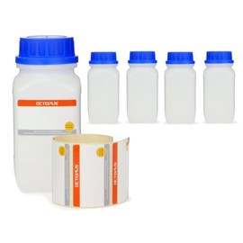Octopus 5 x 500 ml Wide Mouth Bottles with Screw Cap, Chemical & Laboratory Bottles for Storage in Lab, Kitchen or Hobby