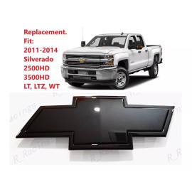 AUTO Front Bowtie Emblem Gloss Black Fit 2011-2014 Silverado 2500HD 3500HD22829420