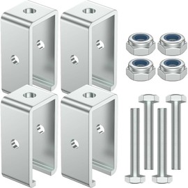 Channel Trolley Track Hanger Bracket for Strut Channel, 1-5/8" Intermediate Support Hanger Bracket for All 1-5/8" Channel Trolley Track (Silver 4 Pack)