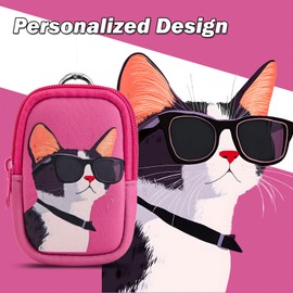 YagCu Cat Hand Sanitizer Spray Case, Portable Hand Sanitizer Holder, Mini Pouch, Zippered Pouch Case, Fashion Accessory with Snap Hook 1FL OZ