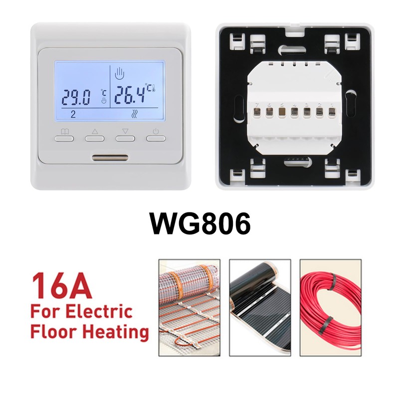 Wengart Electric Heating Thermostat WG806, Output 230V 16A, 7 Days
