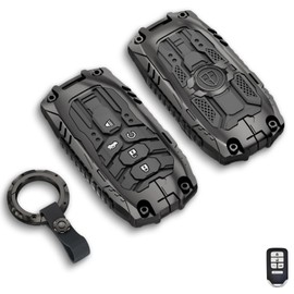 Aoocar Mech Style Heavy Metal Key Fob Cover, Compatible with Honda 2016 2017 2018 2019 2020 2021, Fit for Civic CR-V EX-L Pilot etc, Zinc Alloy Key Case Protector (Model-A,Grey, 1 PCS)