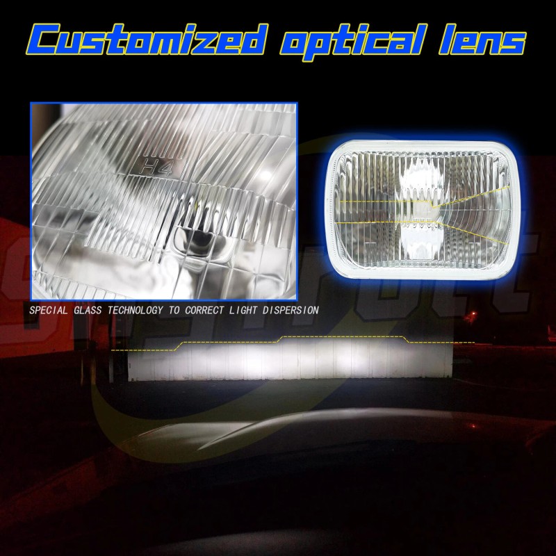 SHYFRULT For Chevy-Pickup 1981-87 C10 K10 Blazer 4x6" LED Headlights