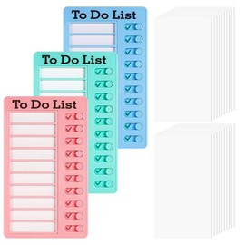 Memo Checklist Boards, Pack of 3 to Do List Checklist Board, Detachable Chore Chart with 30 Blank Paper, RV Checklist Board, Reusable Task Planning List for Schedule, Learning Planning, Reminder