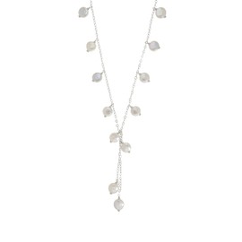 Oriente Pacific - Collar Ajustable de Cadena de Plata .925 con Perlas Cultivadas (Perla Moneda)