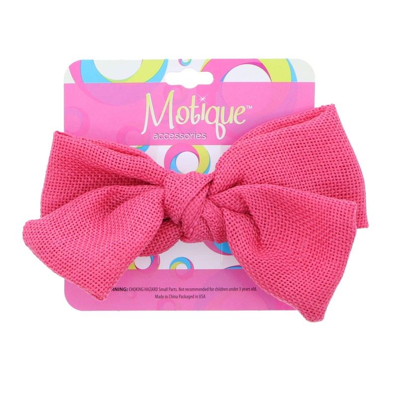 Burlap Bow 5 inch for Women and Girls- Coral