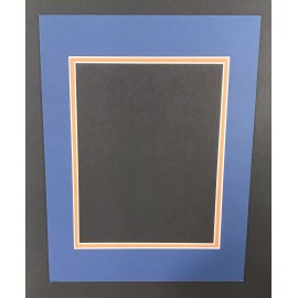 TCF 11x14 Double Matting For 8x10 Photos-Royal Blue/Orange