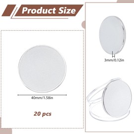 WEBEEDY Pack of 20 Blank Challenge Coin 40 mm Engraving Blanks Coins Round Threaded Edge with Acrylic Protective Box DIY Craft Supplies Engraving Accessories Birthday Gift (Silver)