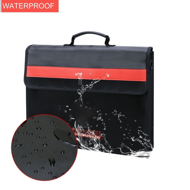 Fireproof Document Bag Large Capacity Waterproof Safe File Storage Organizer