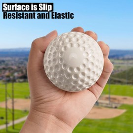 Forcebucket Baseballs 12 Pack Yellow Dimpled Baseballs, 9-Inch Pitching Machine Baseballs for Hand-Eye Coordination, Hitting and Fielding Practice