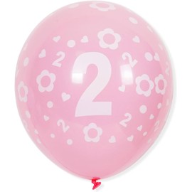 Cxryrzhe 11 Pcs Pink 2nd Birthday Balloons 12" Latex Balloons 2nd Anniversary Party Supplies Number 2 Year Old Birthday Balloons for Women Girl Baby Shower Birthday Wedding Princess Party Decorations