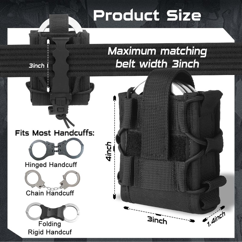 4 Pack Molle Handcuff Pouch,Molle Handcuff Case for Duty Belt