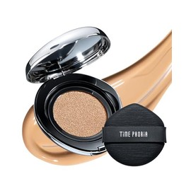 TIMEPHORIA Timeless Lumina Matte Cover Cushion - Base de Maquillaje de Alta Cobertura y Larga Duración (12H), Maquillaje para Piel Grasa y Mixta, Acabado Mate Natural con Efecto Blur y Anti-oxidación, 11g(03W Fawn Cálido)