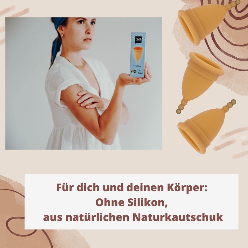 FAIR SQUARED Size M Period Cup Menstruationstasse Menstruationsbecher - Naturreine