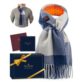 Heated Scarf Gifts Idea for Men Him Dad Husband Boyfriend Couple Brother Friend Who Have Everything Birthday Christmas Anniversary Stress Relief Unique Gift Fall Warm Presents Blue Striped Scarves