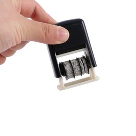 Date Stamps 1PC Self-Inking English Date Seal Mini Words Wheel Plastic Mud Set Emboss Account Supplies Roller Stamping Seal DIY School Office Supplies