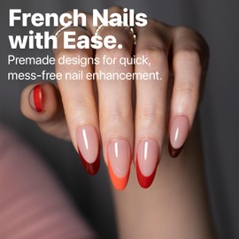 SXC Cosmetics X-Pro Tips French Tip Press on Nails – French Red Edition (RED115KIT-M Almond)