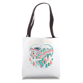 Colorful Heart Peace Design: Women's Hiking Love Emphasis Tote Bag