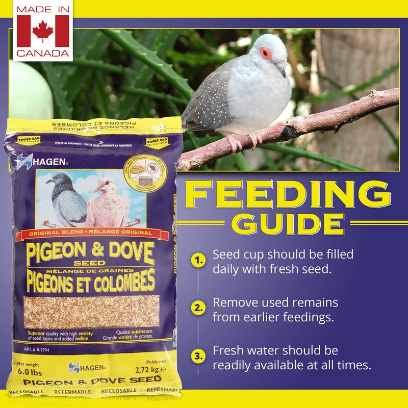 Hagen Pigeon & Dove Seed, Original Formula Bird Food, 6