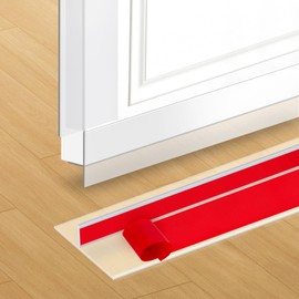 T-Shaped Silicone Weather Stripping Door Seal Strip - 1.37" x 20FT Strong Adhesive Draft Stopper for Door & Windows Gaps, Sliding Door Insulation, Shower Sweep (Clear)