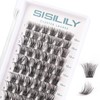 SISILILY Individual Eyelashes, 72 Clusters, 3D Fake Lashes, Eyelash Clusters,