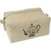 'Vintage Teapot' Canvas Wash Bag/Makeup Case (CS00041852)