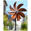 Cyan Oasis Wind Spinners Outdoor, Copper Teal Kinetic Wind Spinner