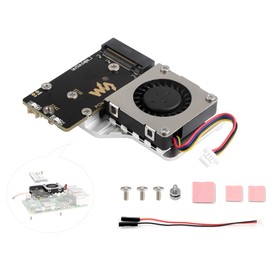 Pi5 PCIe to M.2 Adapter Board with Cooling Fan for Raspberry Pi 5, Pi 5 NVMe HAT with Cooling Fan, Aluminium Heatsink All-in-One Design, 8Gbps Data Rate,Support M.2 NVMe SSD 2242/2230 Size