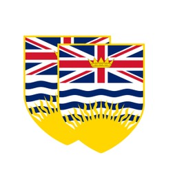 2 PACK: Large Canada Provinces Coat of Arms Flag Sticker Canadian Emblem Decal, for Car Truck Home Office Laptop Bumper Window Banner Decor Province Logo (British Columbia BC) - 4 x 5 inches
