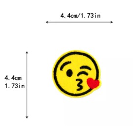 Unbranded EMOJI - YELLOW FACE - BLOWING A KISS - Embroidered - Iron-On Patch