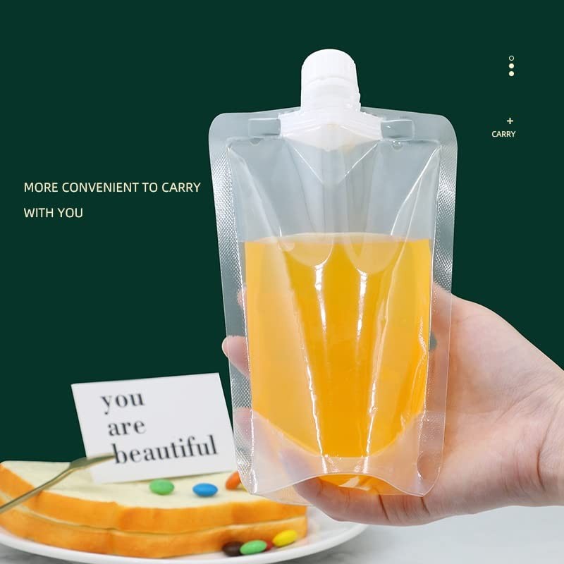 HOUSON 50 Pack Drinks Pouches for Festivals, Foldable Water Bottles