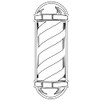 BarberMate Barber Pole Car Decal (White)