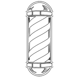 BarberMate Barber Pole Car Decal (White)